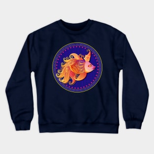 Illustration of fantastic goldfish Crewneck Sweatshirt